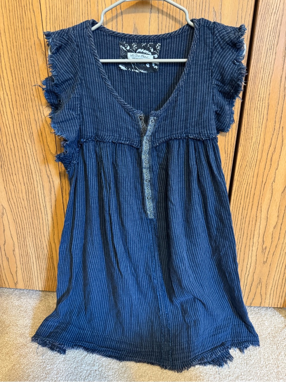 the Free People "We The Free" Blue Ridge Indigo Top